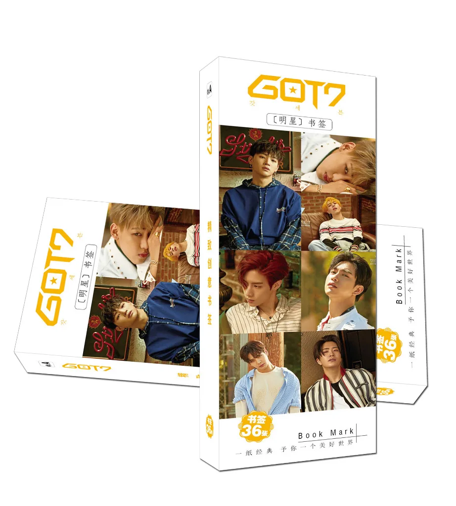 [MYKPOP]GOT7 прекрасные закладки 36 шт./компл. Подарочная коробка Упаковка KPOP Fans