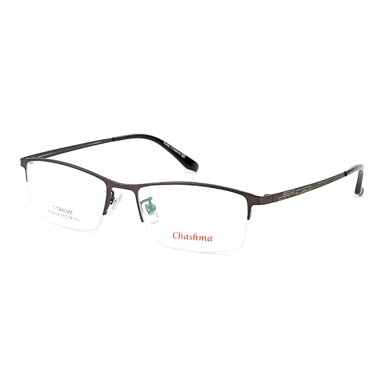Gray Chashma титановая пластина светильник очки по рецепту полуоправа чистый титан оправа для очков - Цвет оправы: Gray