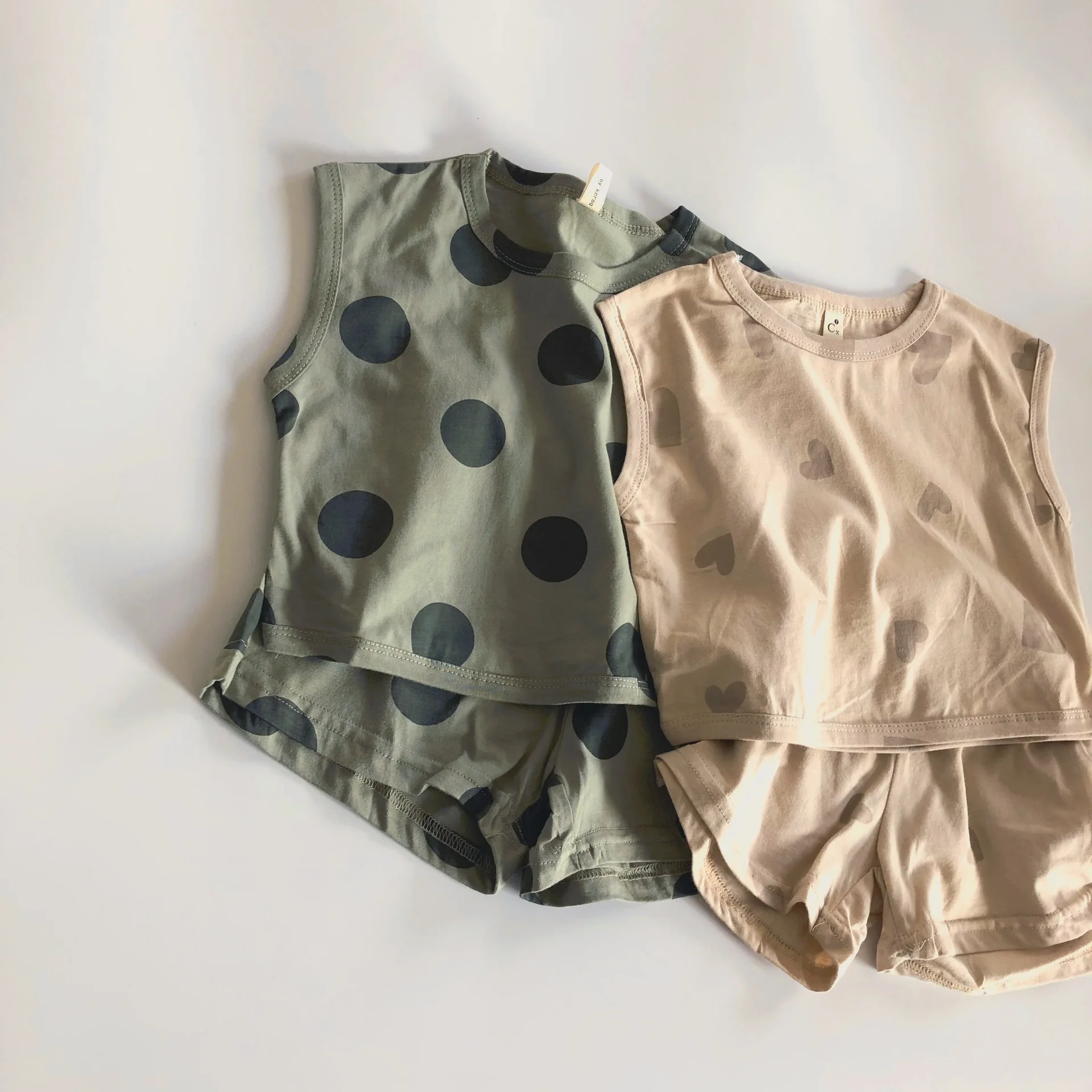 Фото Новинка 2019 года Модный комплект одежды для мальчиков летний хлопковый в горошек