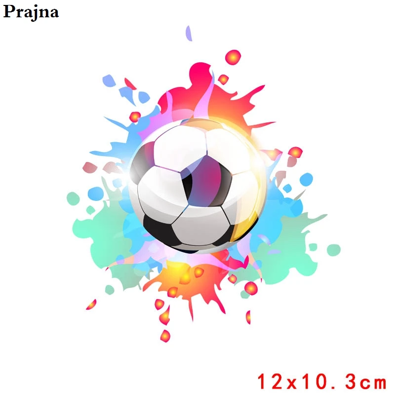 Prajna Fire Soccer Iron On Patches DIY Футболка футболист теплопередача стираемые наклейки