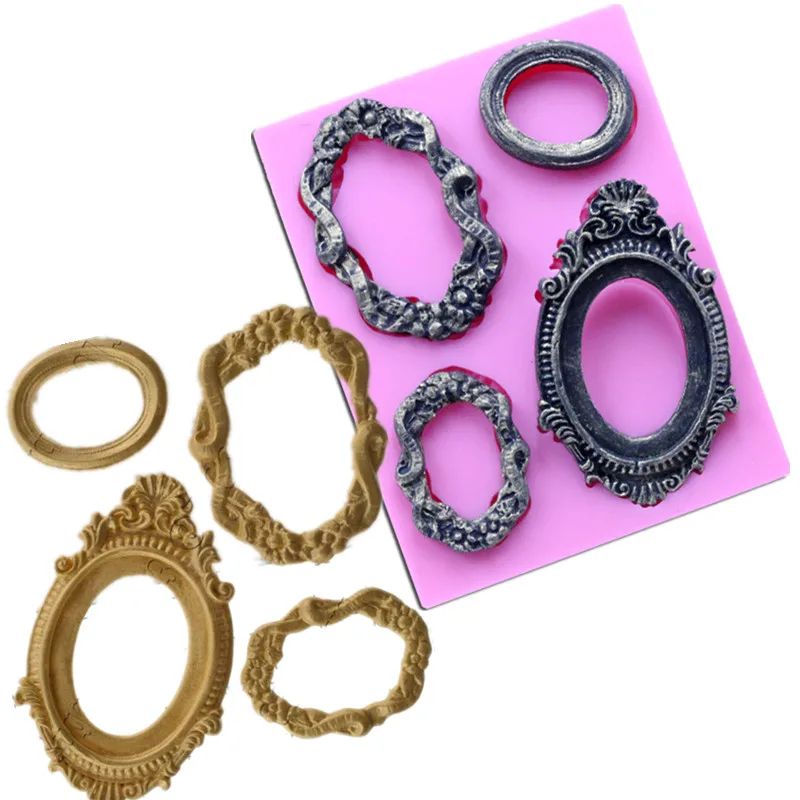 Винтажная рама для зеркала силиконовая форма помады Sugarcraft Embossor инструменты