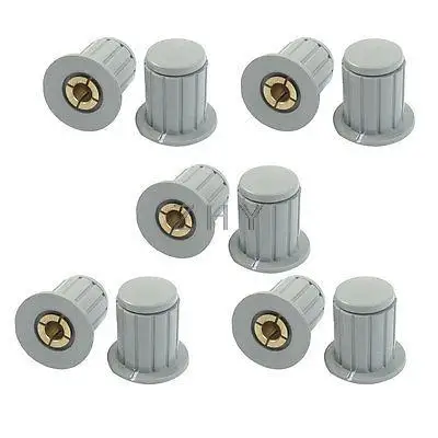 10 Pcs 4mm Shaft Insert Dia Brass Tone Core Potentiometer Control Knobs | Обустройство дома