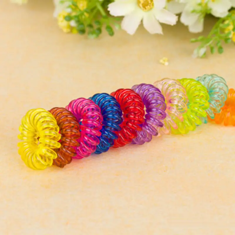 10 шт. черные эластичные резинки для девушек телефона волос пластиковые