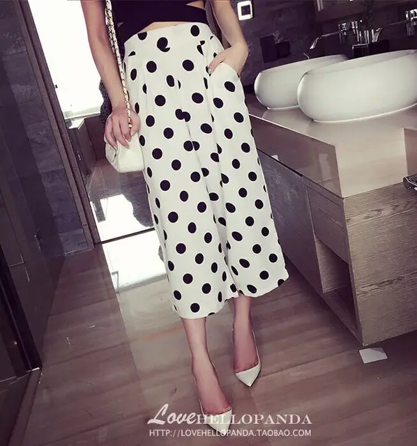 New Arrival Wave Point Print Womens Ladies Plain Palazzo Wide Flared  Trousers Legging Pants Pantskirt Free Shipping - купить по выгодной цене |  AliExpress