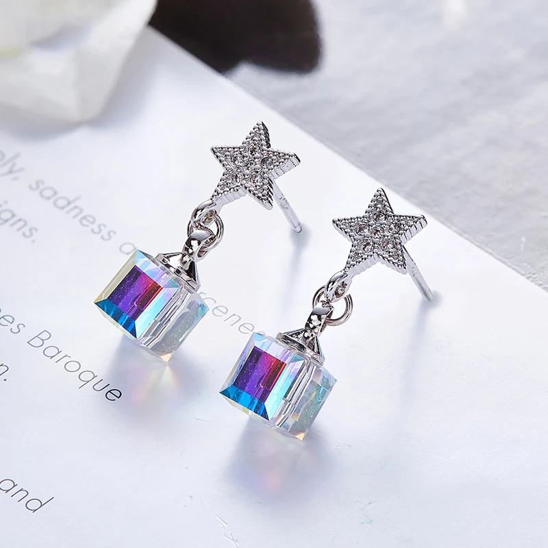 Бренд malanda квадратная Подвеска из кристалла Висячие Серьги Кристалл серьги с