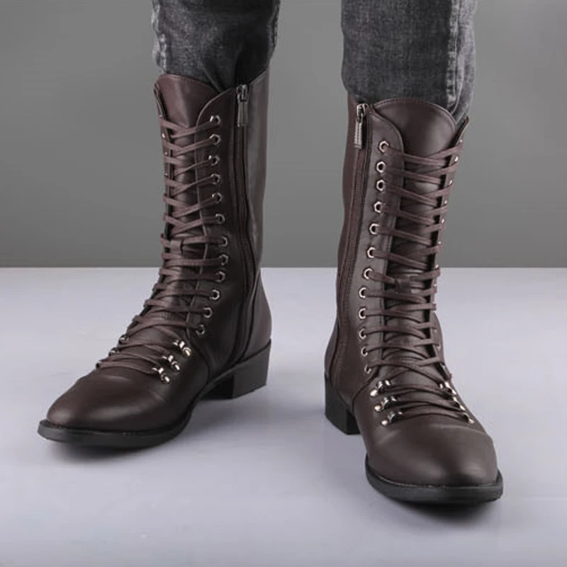 Toe Marktin Leather Boots Tall 