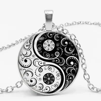 3 color mew glass pendant necklace handmade jewelry wholesale life tree yinyang skulls wicca fashion gift jewelry