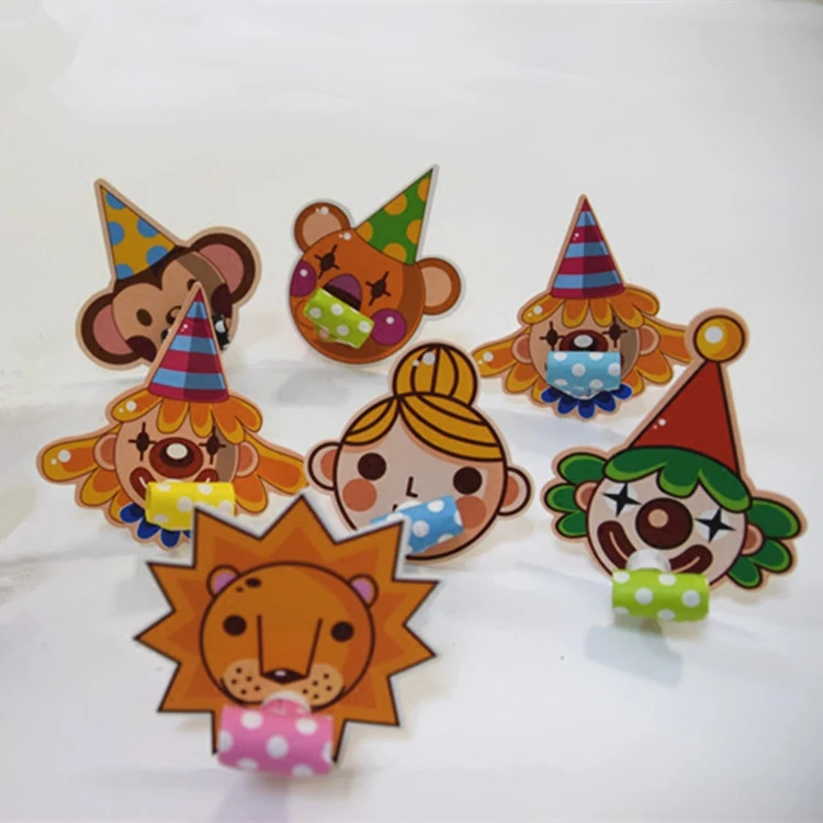 Свисток для вечеринки в честь Дня рождения с мультяшными животными 10 шт. | Дом и