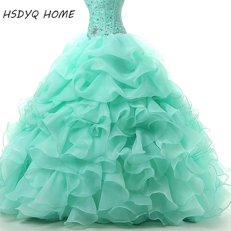 В наличии цвета зеленой мяты Бальные платья с украшением в виде кристаллов Милая