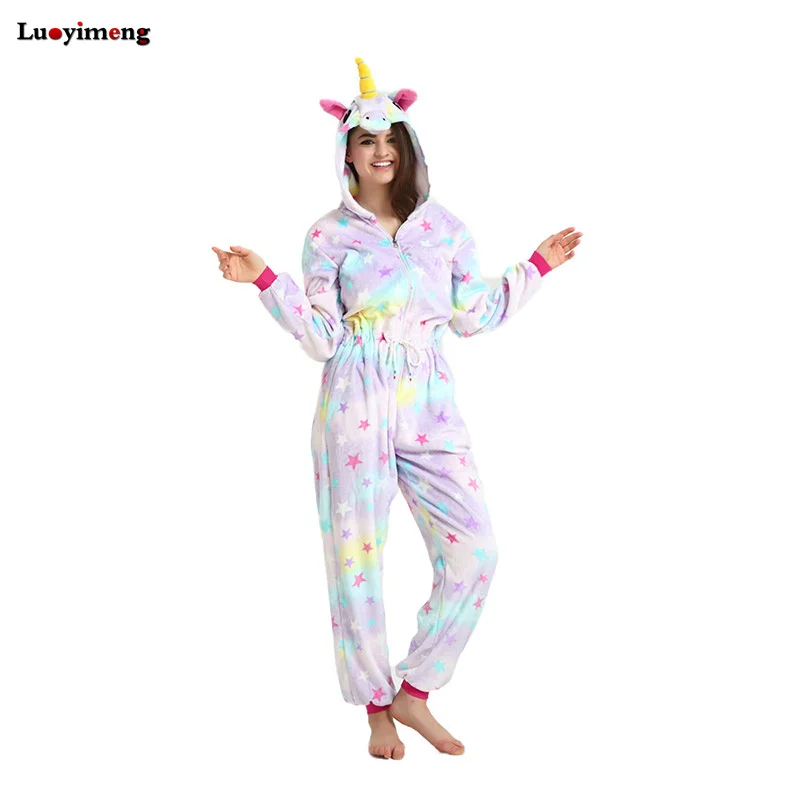 Для женщин Радуга Pijama полный фланель красная рыба пижамы Onesie взрослых костюмы
