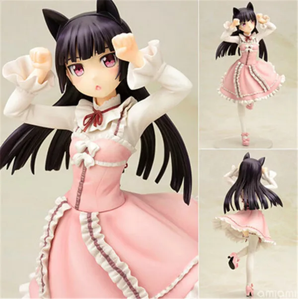 Фигурки аниме игрушки Ore no Imouto Ga Konna ni Kawaii Wake Nai Kuroneko Черный кот Розовый ПВХ фигурки