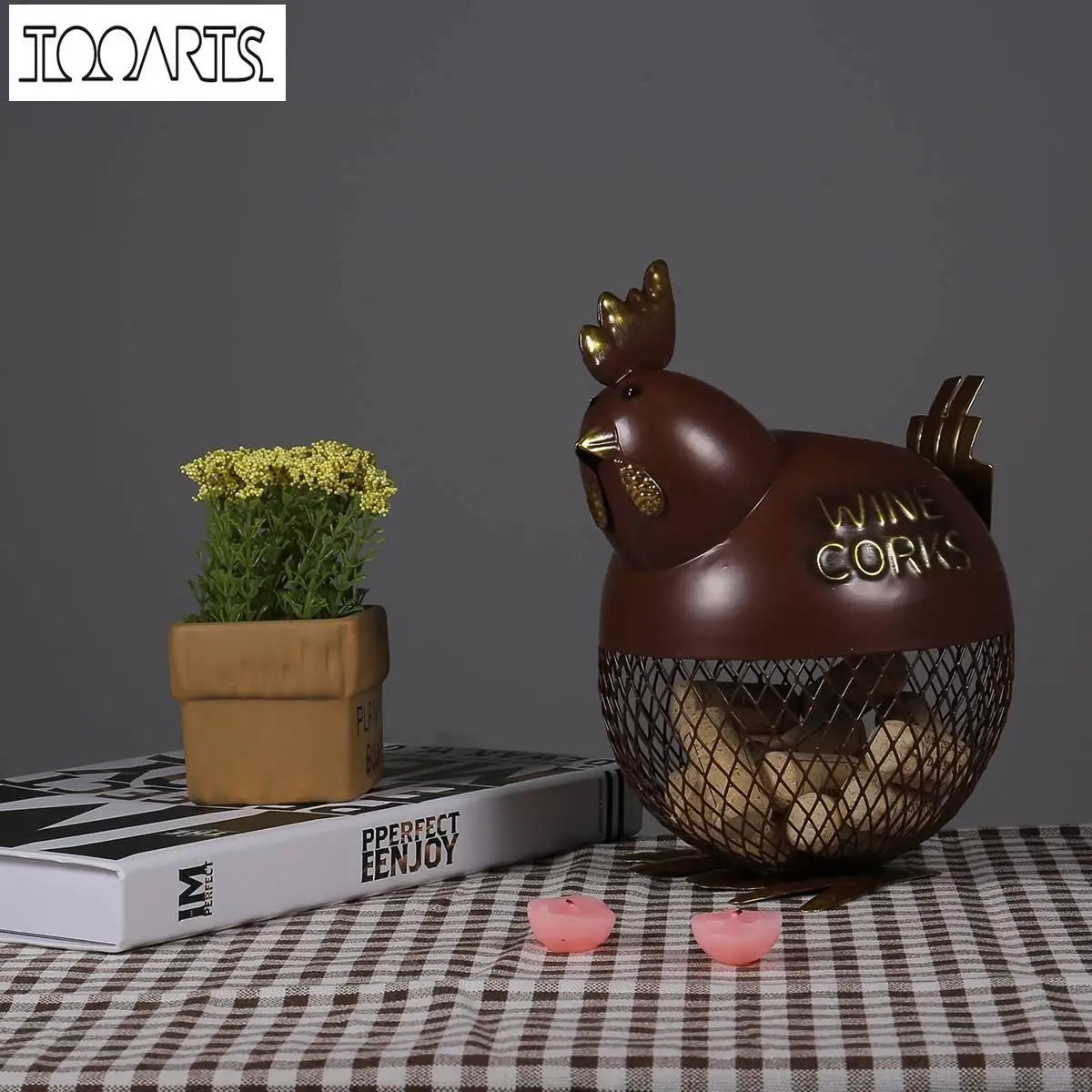 Металлическая скульптура туффи курица вино пробка контейнер животное домашний