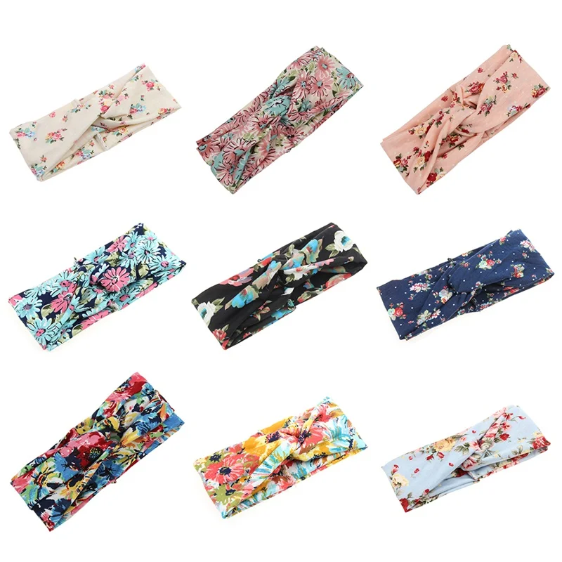 

New Women Sports Wide Floral Sports Hair Band Female Adult Fashion Casual Elastic Headband Headband Wrapped Hair Accessories