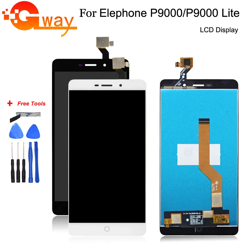 5 дюйма для Elephone P9000 Lite Полный ЖК дисплей + кодирующий преобразователь сенсорного