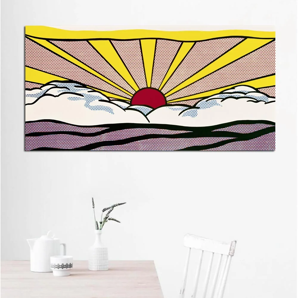 Roy Lichtenstein 68 RELIABLI ART Roy Lichtenstein абстрактные плакаты поп-арт Картина на холсте настенные картины для гостиной большой размер без рамки - Цвет: Roy Lichtenstein 68