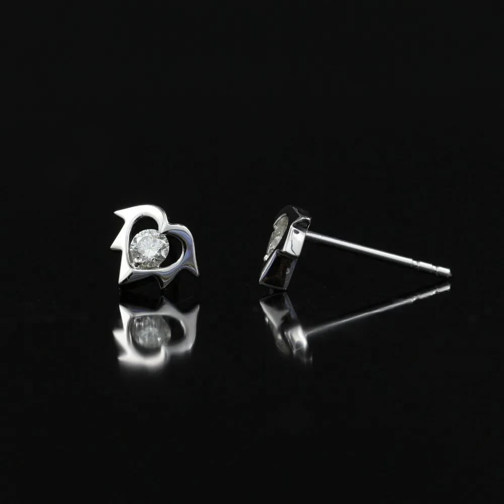 LASAMERO 0.154CT круглые серьги с натуральным бриллиантом 18K золотые бриллиантовые