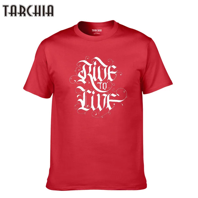 TARCHIA 2021 летняя футболка повседневная облегающая для мужчин размера плюс Ride To Live