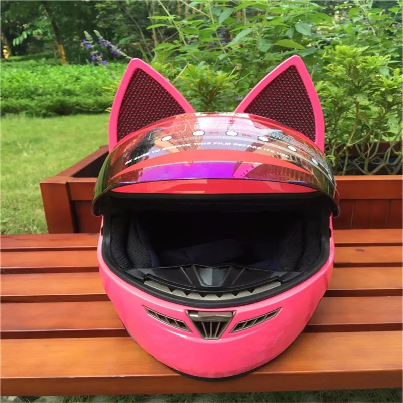 

Discount Motorcycle in the summer seasons men and women anti-fog helmet's cross-country car horns fashion cat ears helmet