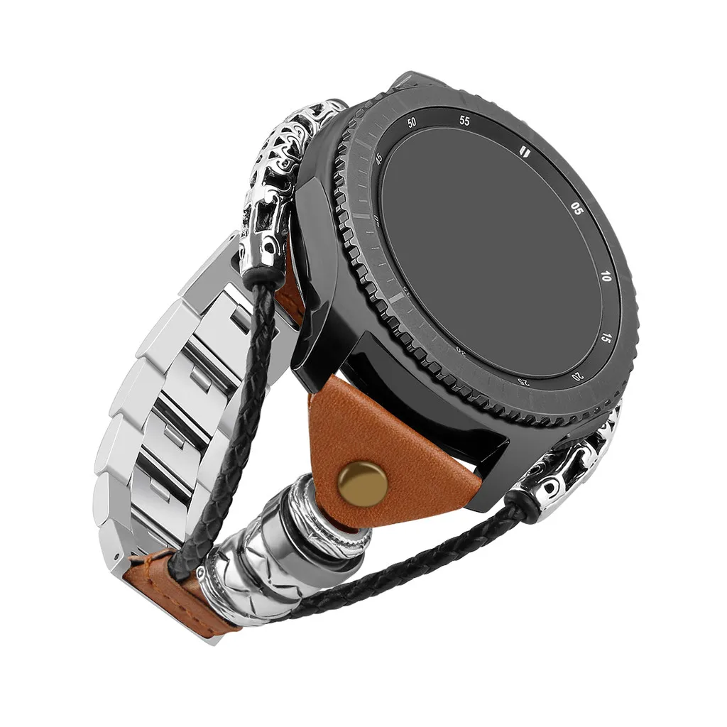 Ремешок кожаный для Samsung Galaxy Watch 46 мм/Samsung Gear S3 черный|Смарт-аксессуары| |