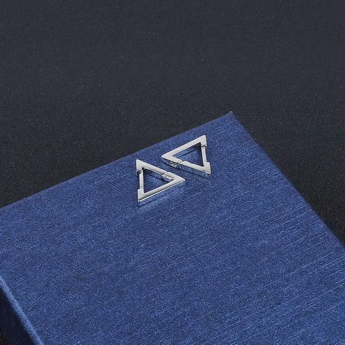 Triangle Rhodium 1 шт. модные квадратные шестигранные треугольные серьги из нержавеющей стали серьги в стиле хип-хоп титана Tteel мужские серьги ювелирные аксессуары - Окраска металла: Triangle Rhodium