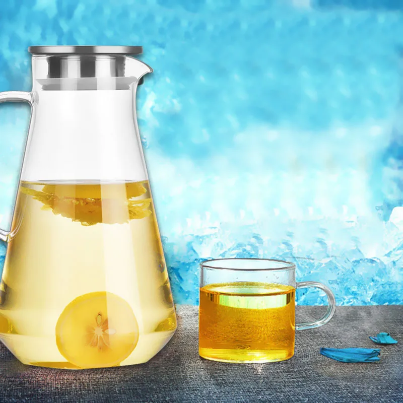 1.5L высокая прозрачная вода графин для горячей и холодной воды лед чай и сок напиток из нержавеющей стали фильтр бытовой JY