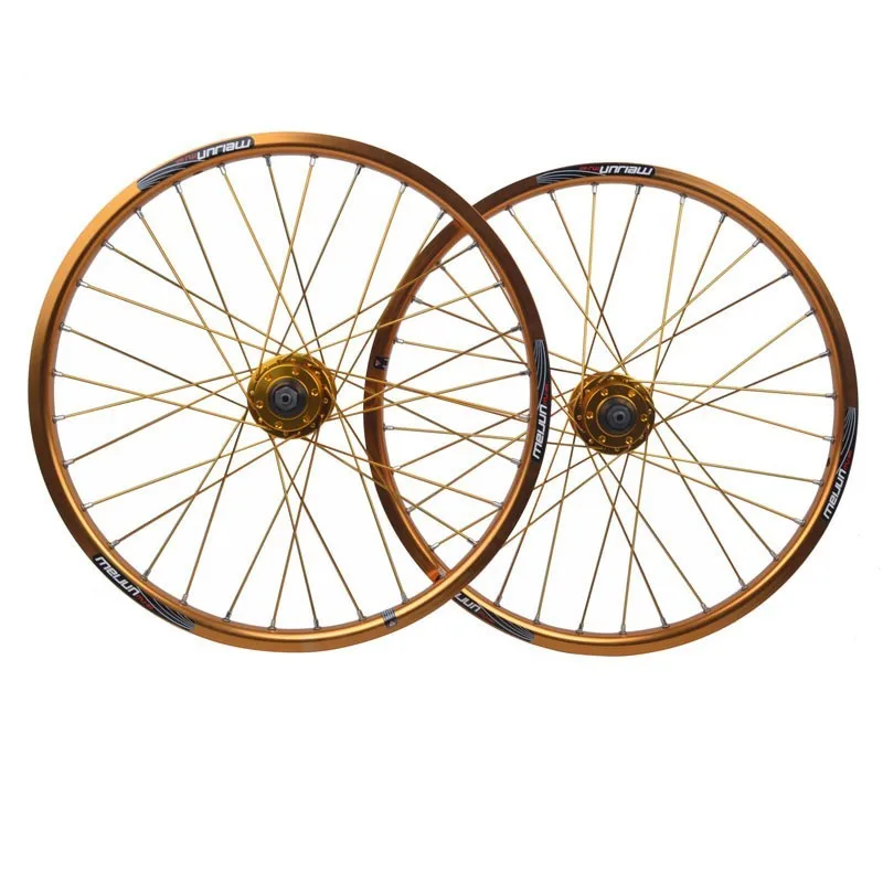 all gold 1 pair MEIJUN 2" 406MTB горный велосипед складной велосипед диск колеса колесная XERO концентратора 21/24/27 скорости колеса колесная - Цвет: all gold 1 pair