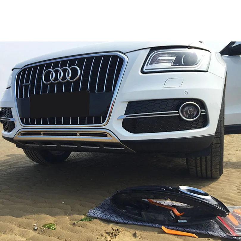Спорт Sline SQ5 Стиль соты глянцевый черный + Матовый Хром переднего бампера Туман