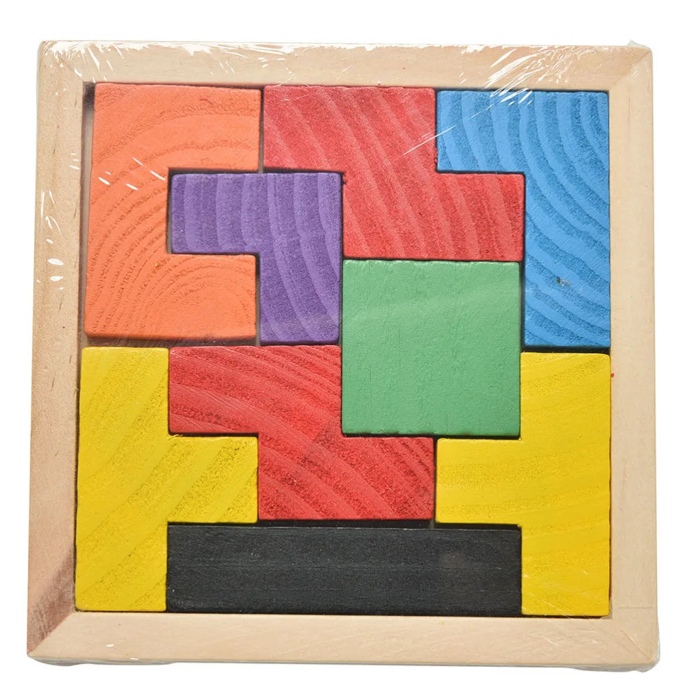 Деревянные игрушки разных цветов танграмма головоломка для развития интеллекта
