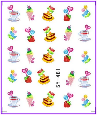 6 упак./лот блестящая наклейка на воду для ногтевого дизайна ногтей фруктовый