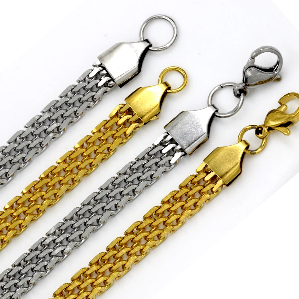 Массивное ожерелье LUXUSTEEL 6 мм 55 см плоские цепи из нержавеющей стали ожерелья для