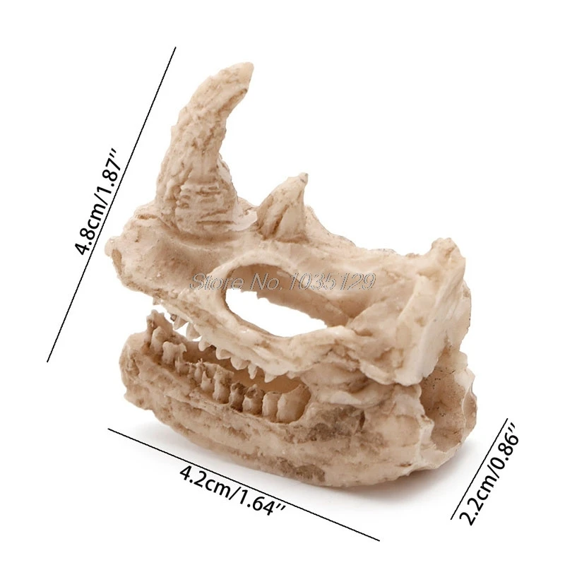 Аквариум искусственные носорог черепа смолы декорация для террариума садок рыбы