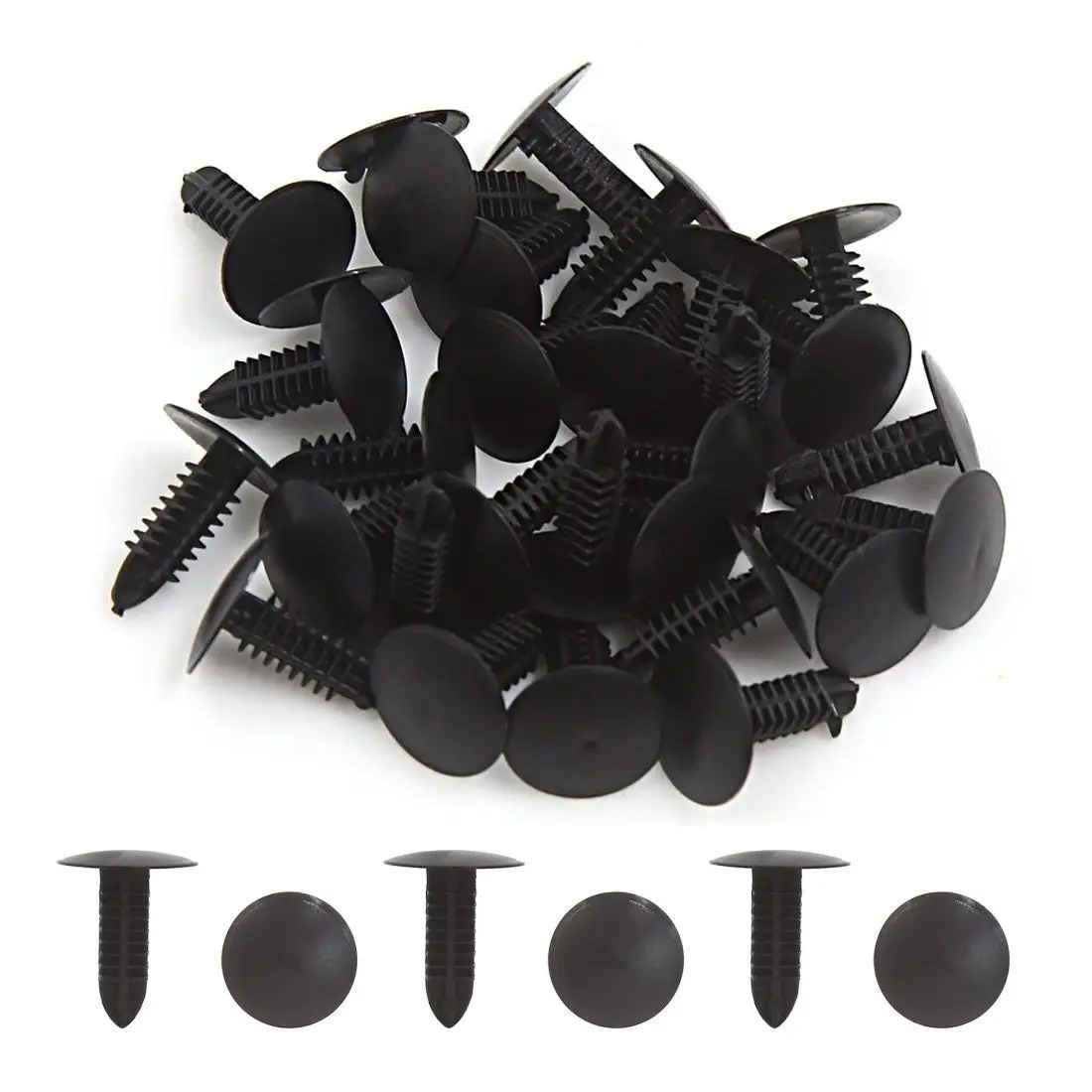 

uxcell 30Pcs Black Plastic Rivet Door Trim Panel Hood Moulding Clips 5 x 5mm for Car