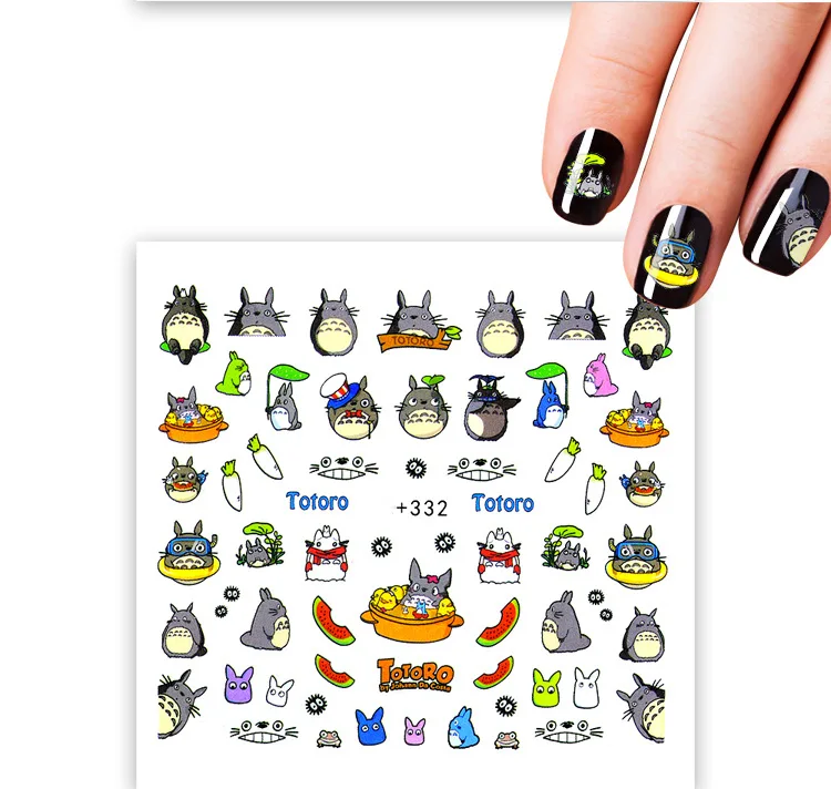 Наклейка для ногтей художественное украшение Тоторо животные слайдер клейкие