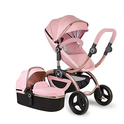 2 in 1 pink 3 in 1 new style toke baby stroller 2 in 1 baby car folding baby stroller independent baby sleeping basket and car seat - Цвет: 2 in 1 pink