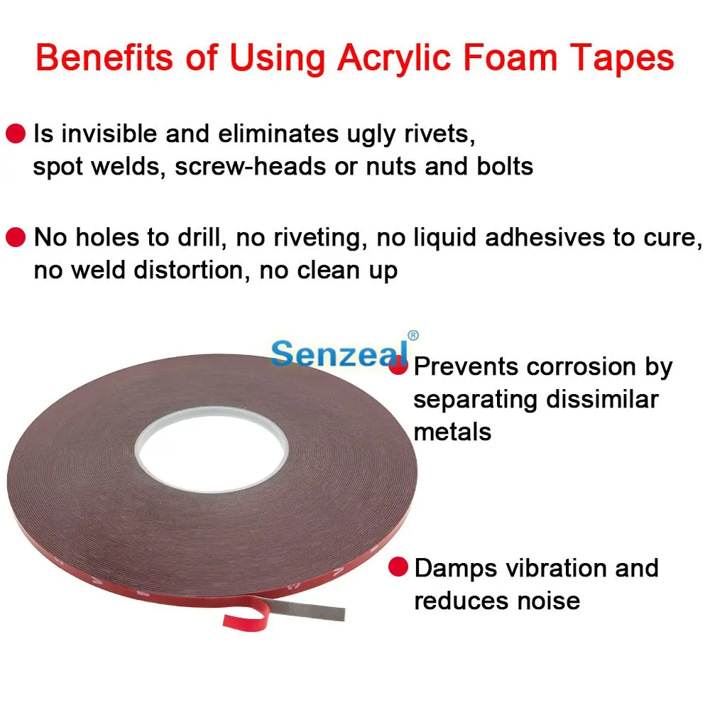 30m x 6mm 8mm 10mm 20mm Double Sided Tape Acrylic Foam Adhesive Versatile Strong Permanent Glue High Strength Car Accessories | Автомобили