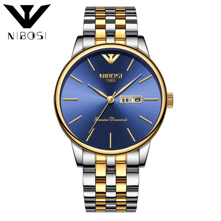 Часы наручные NIBOSI Мужские кварцевые брендовые модные спортивные полностью