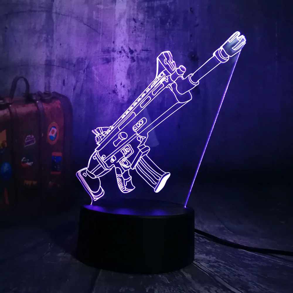Новые классные Битва Игра PUBG TPS SCAR L винтовка светодиодный Ночной светильник