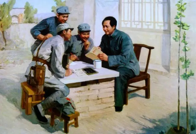 

Топ художественная живопись # Китай 1942 председатель Мао в янане оригинальная печать масляная живопись на холсте-36 дюймов Большая-бесплатна...