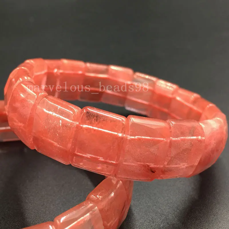 Cherry Quartz G8295 Граненый кристалл мукаит тигры глаз Flourite Голубой песок лазурит авантюрин Jaspe Кристалл Эластичный браслет из бисера браслет SWB604 - Окраска металла: Cherry Quartz G8295