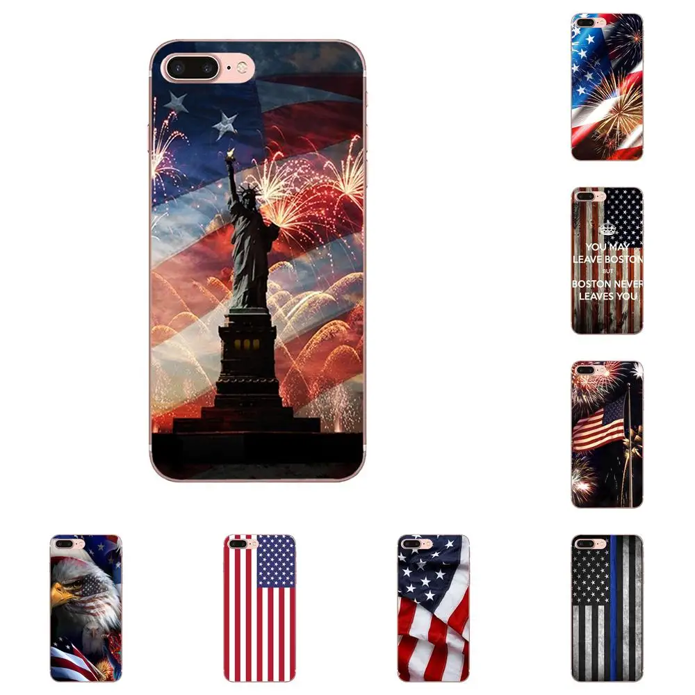 Мягкий чехол с американским флагом США для Huawei P7 P8 P9 P10 P20 P30 Lite Mini Plus Pro 2017 2018