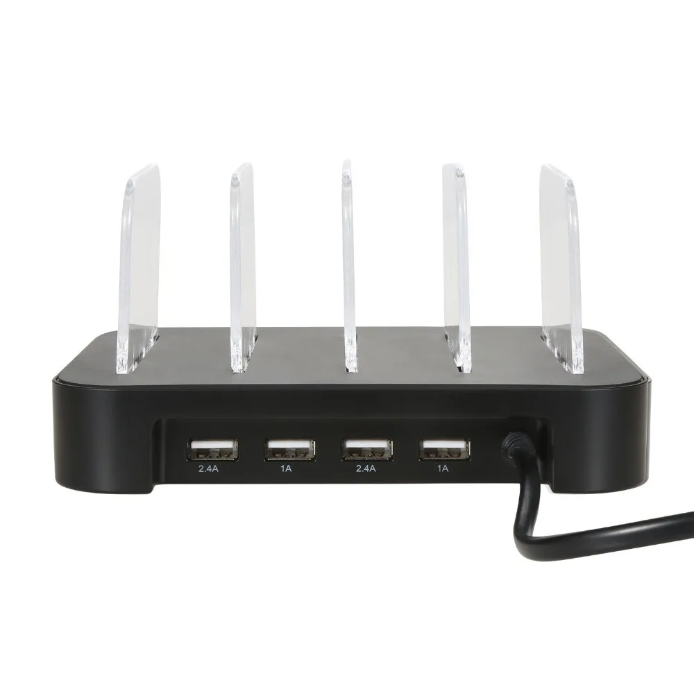USB Charging Station Dock With Stand Holder 4 Ports 2.4A Multi Function Charger For Mobile Phone Tablet PC US UK EU Version | Мобильные