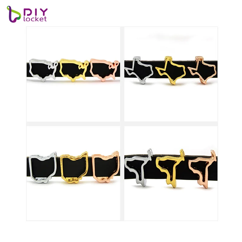 

New! 10 pieces/ lot 8MM Mix Style Slide Charms Fit DIY Wristband Belt & Bracelet LSSC308-407