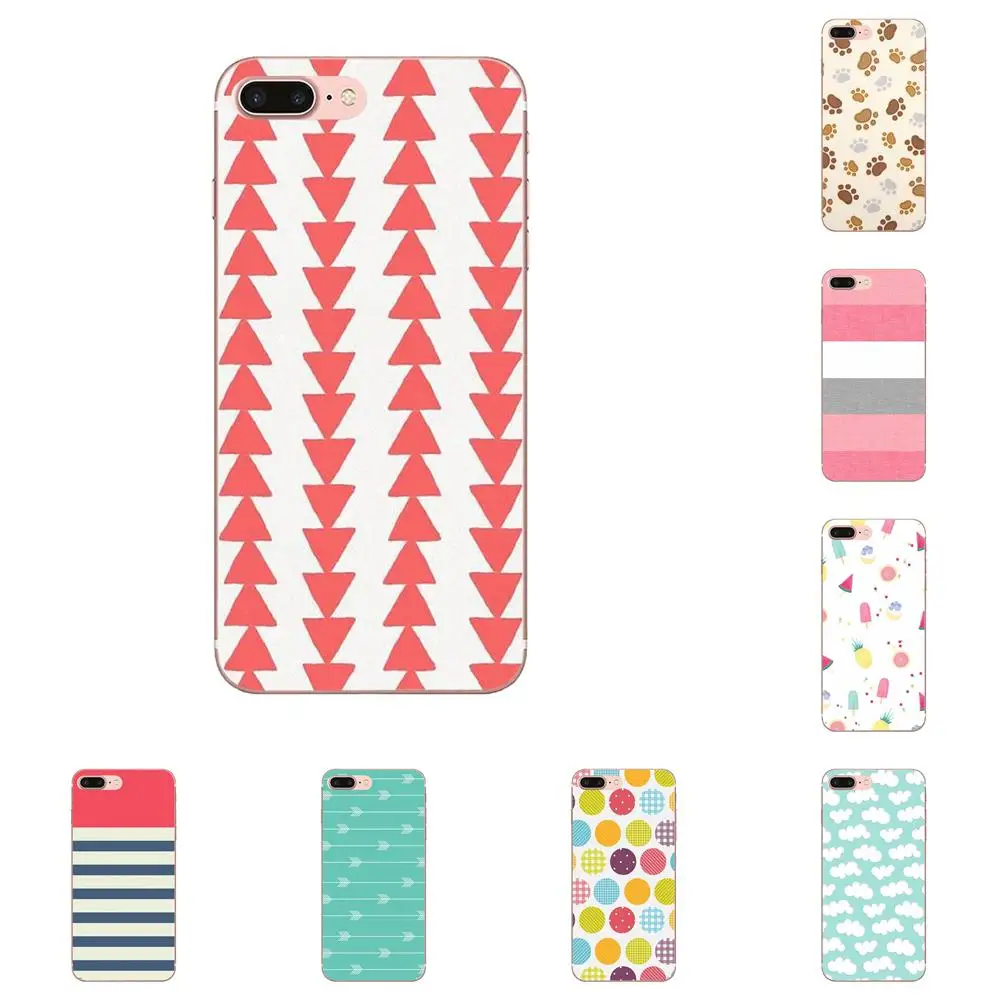 Мягкие чехлы Capa для Xiaomi Mi3 Mi4 Mi4C Mi4i Mi5 Mi 5S 5X 6 6X 8 SE A1 Max Mix 2 Note 3 4 полосы кораллового
