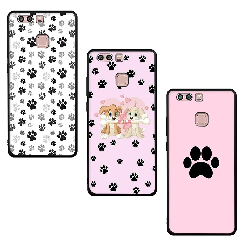 dog footprint Paw Pattern Soft Phone Cover Case For Huawei P9 P10 P20 30 P40 Pro Max P Lite smart Z Plus 2019 | Мобильные телефоны