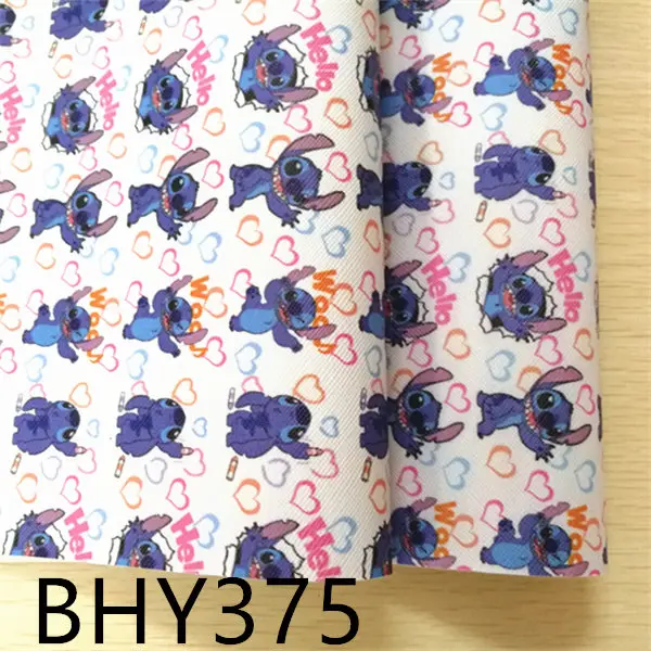 BHY375 1 шт/7,6*12 дюймов мультфильм печати кожа viny ткань BHY238 - Цвет: BHY375