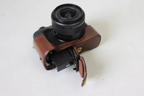 Кожаный чехол для камеры Canon EOS M6 DSLR кожаный с ремешком на половину тела 2017|camera case