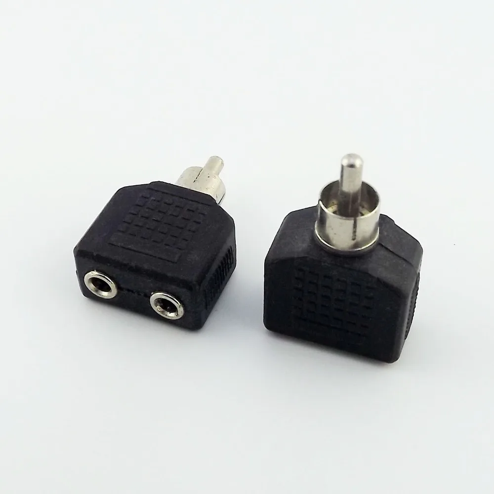 2 шт. Черный RCA штекер на двойной 3 5 мм Женский стерео Y сплиттер аудио адаптер
