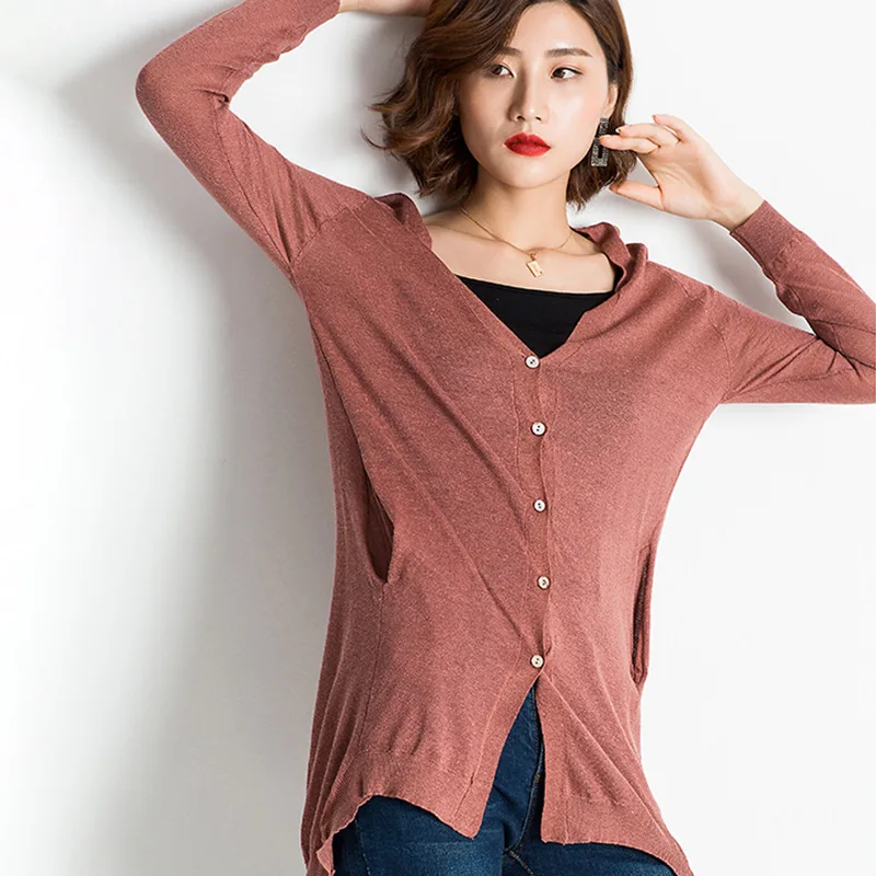 Thin knit cardigan sweater female 2018 New spring women jacket in the long section of a hollow loose shawl summer MX013 |