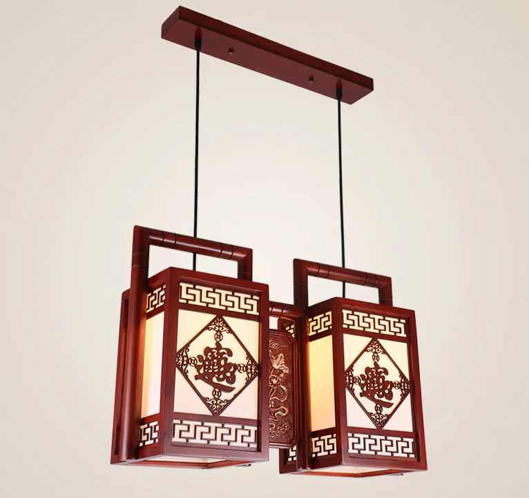 

Подвесные светильники в китайском стиле, с изображением лотоса, украшенные бронзовым рисунком, двойные светильники для бара и веранды, мир...