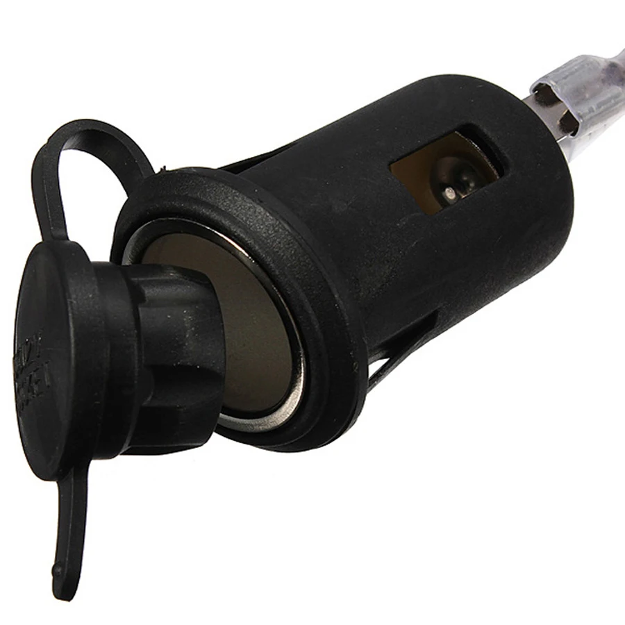 24V 12V Motorcycle Female Cigarette Lighter Socket Waterproof Motorbike Truck Tractor RV Car Power Sockets Port With Cable 60CM |